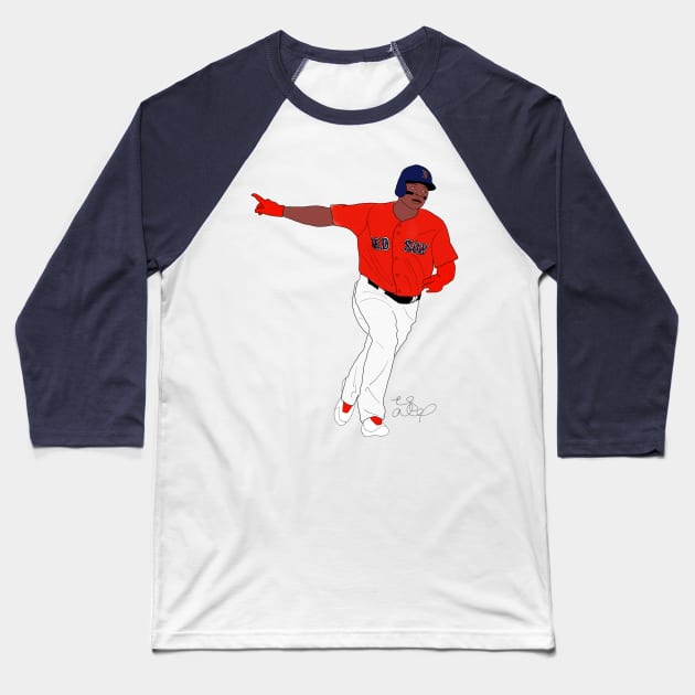 Devers Digital Contour Drawing Baseball T-Shirt by MajorLeagueArt